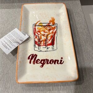 Made in Italy appetizer plate with cocktail themed (Negroni)